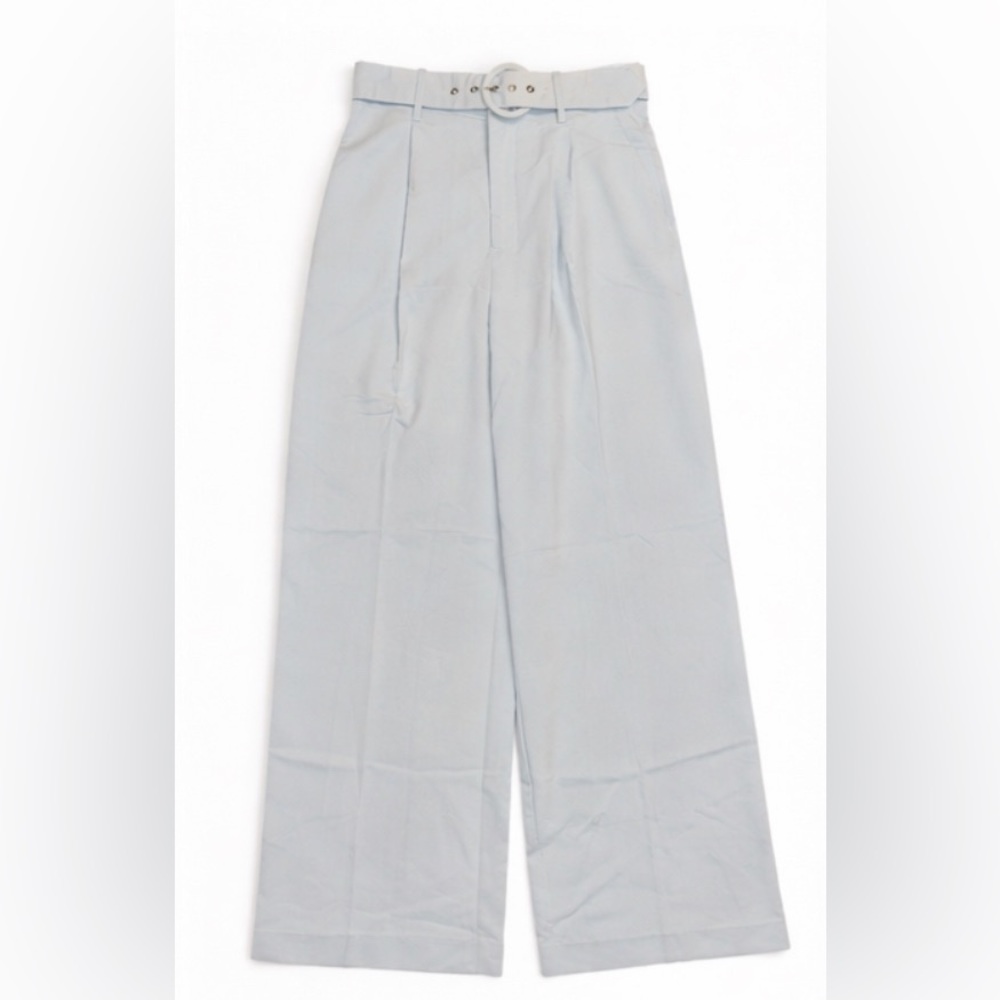 House of Harlow 1960 Baby Blue Belted Wide Leg Trouser Pants Size 4 NEW - Picture 3 of 8